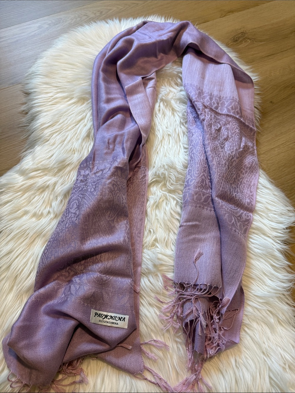 pashmina Dusty Lavender Paisley Pashmina Wrap
